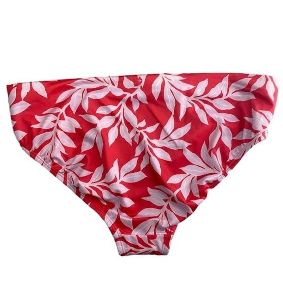 Women's Plus Size Hipster Bikini Bottom Medium Coverage Red Floral 3XL 24W/26W - Picture 4 of 9